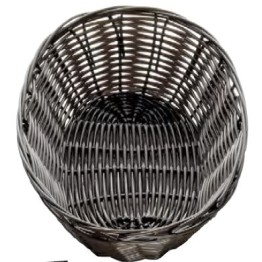 Bread Basket Woven Plastic Dark Brown Oblong