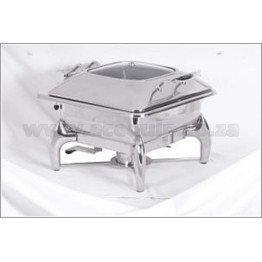 Chafing Dish Induction - Square Withglass Lid - 5.5Lt