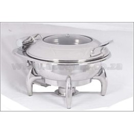 Chafing Dish Induction - Round With Glass Lid - 6Lt