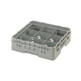 9 Compartment Glassrack 50cm X 50cm Grey - 14.3cm H