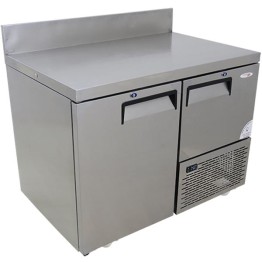 Splashback Underbar Fridge 1150mm - 1 1/2 Door Fridge Star - Swing Solid S/Steel Drs c/w Castors
