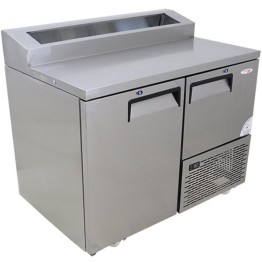 Pizza Top Underbar Fridge 1150mm - 1 1/2 Door Fridge Star - Swing Solid S/Steel Drs c/w Castors