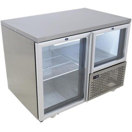 Underbar Fridge 1150mm - 1 1/2 Door Fridge Star - Swing Glass Drs c/w Castors