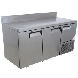 Splashback Underbar Fridge 1700mm - 2 1/2 Door Fridge Star - Swing Solid S/Steel Drs c/w Castors