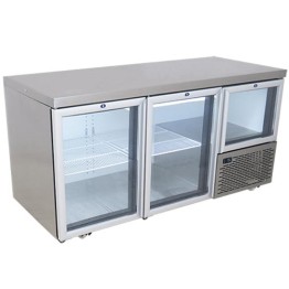 Underbar Fridge 1700mm - 2 1/2 Door Fridge Star - Swing Glass Drs c/w Castors