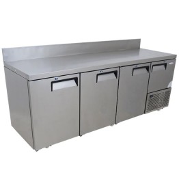 Splashback Underbar Fridge 2300mm - 3 1/2 Door Fridge Star - Swing Solid S/Steel Drs c/w Castors