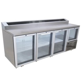 Pizza Top Underbar Fridge 2300mm - 3 1/2 Door Fridge Star - Swing Glass Drs c/w Castors