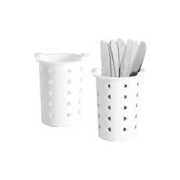 Flatware Cylinder White 11.4cm W X 14cm H