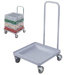 Glassrack Dolly With Handle 54.5cm W X 54.5cm L X 94cm H Soft Grey
