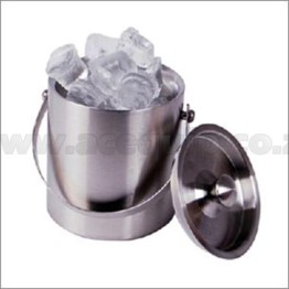 Double Walled Ice Bucket With Lid - 1Lt - S/Steel.