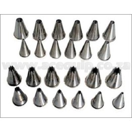 Nozzle Set S/Steel - Plain 12 Piece.