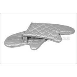 Oven Mitt Silicone Coated - Silver -330mm - Pair