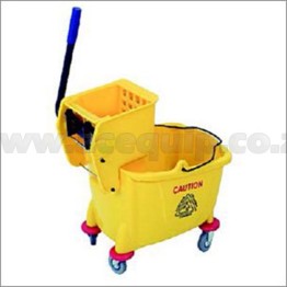 Plastic Bucket & Wringer - Yellow - 36Lt