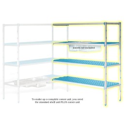 Plastic Shelving Corner Unit - 1233 X 385 X 1750mm