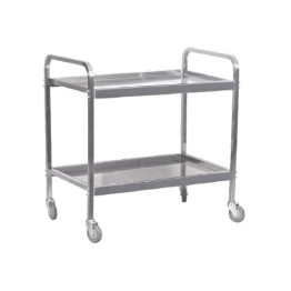 Tea Trolley S/Steel Heavy Duty - 2 Shelf - 930mm X 905 X 560mm -
