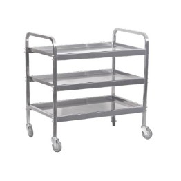 Tea Trolley S/Steel Heavy Duty - 3 Shelf - 930mm X 905 X 560mm -